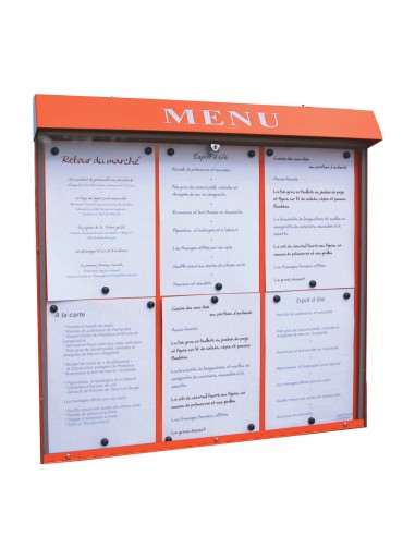 Porte-menu mural 6 pages - Club