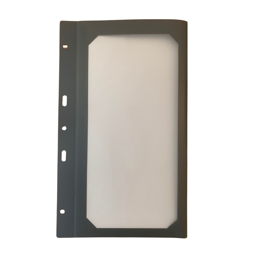 [509038] 10 Transparent polypropylene cover Bar grey for screw Menu Cover - 2 views