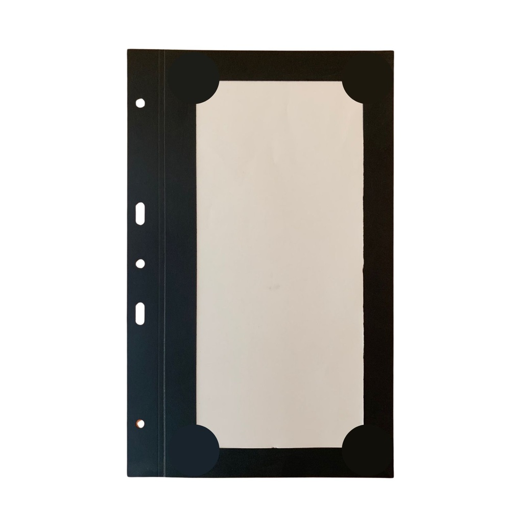 [509048] 10 Bar cardboard sleeves black corner monts, for screw Menu Cover - 2 views