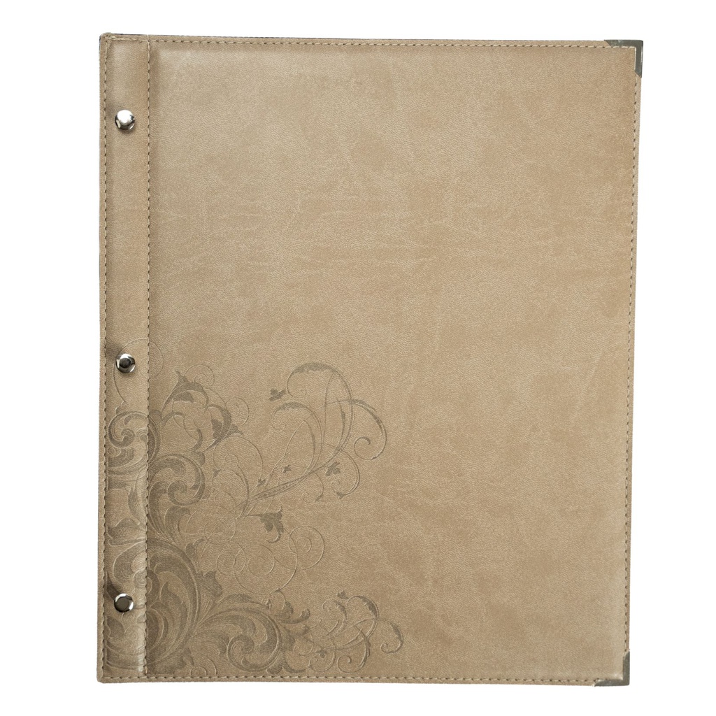 [500116] Protège-Menu BAYREUTH A4 - Taupe