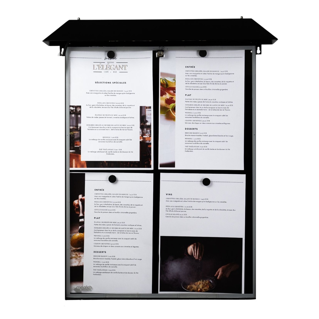 [001102] Porte-Menu NORMANDIE Mural - 4 Pages