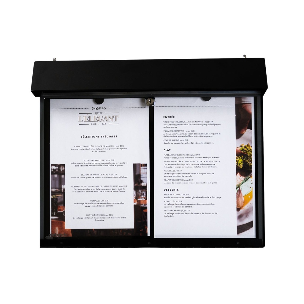 [001441] Porte-Menu CLUB Mural - 2 Pages
