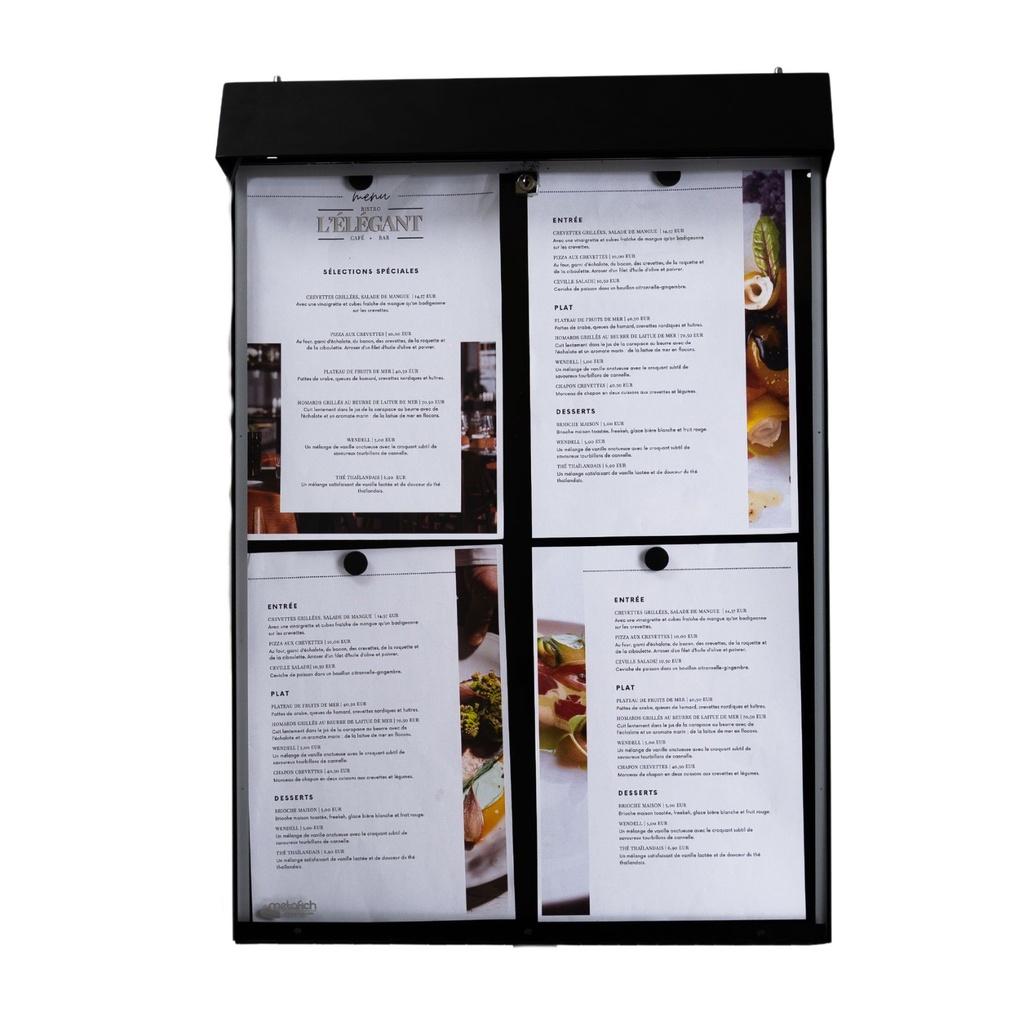 [001445] Porte-Menu CLUB Mural - 4 Pages
