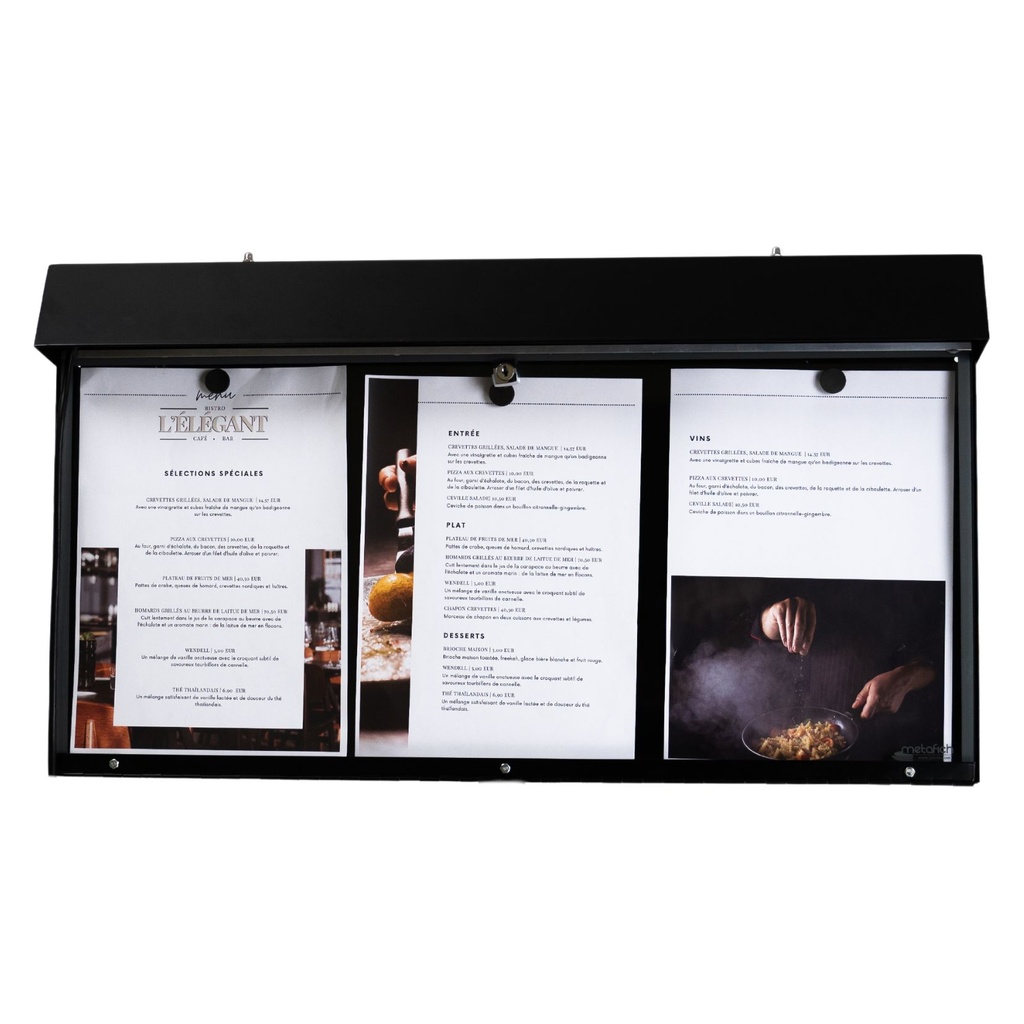 Porte-Menu CLUB Mural - 3 Pages