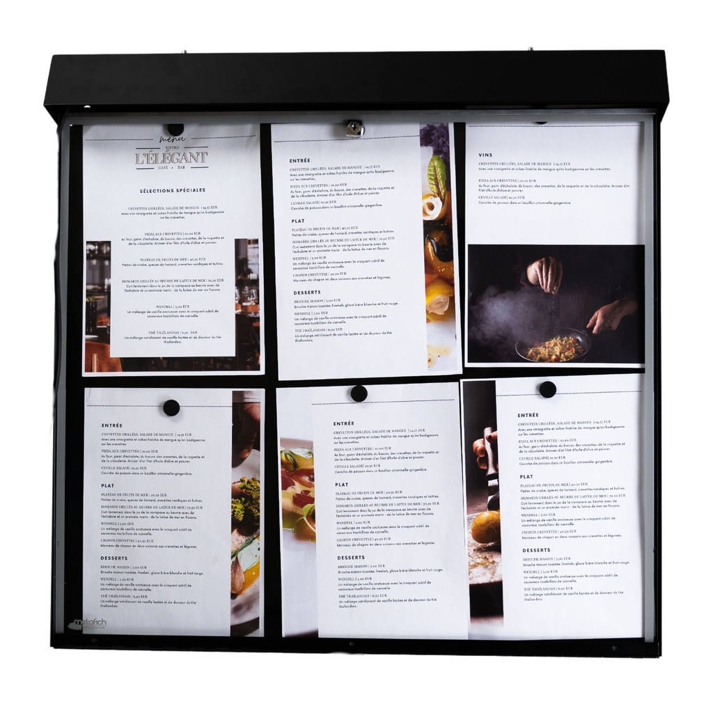 [001545] Porte-Menu CLUB Mural - 6 Pages
