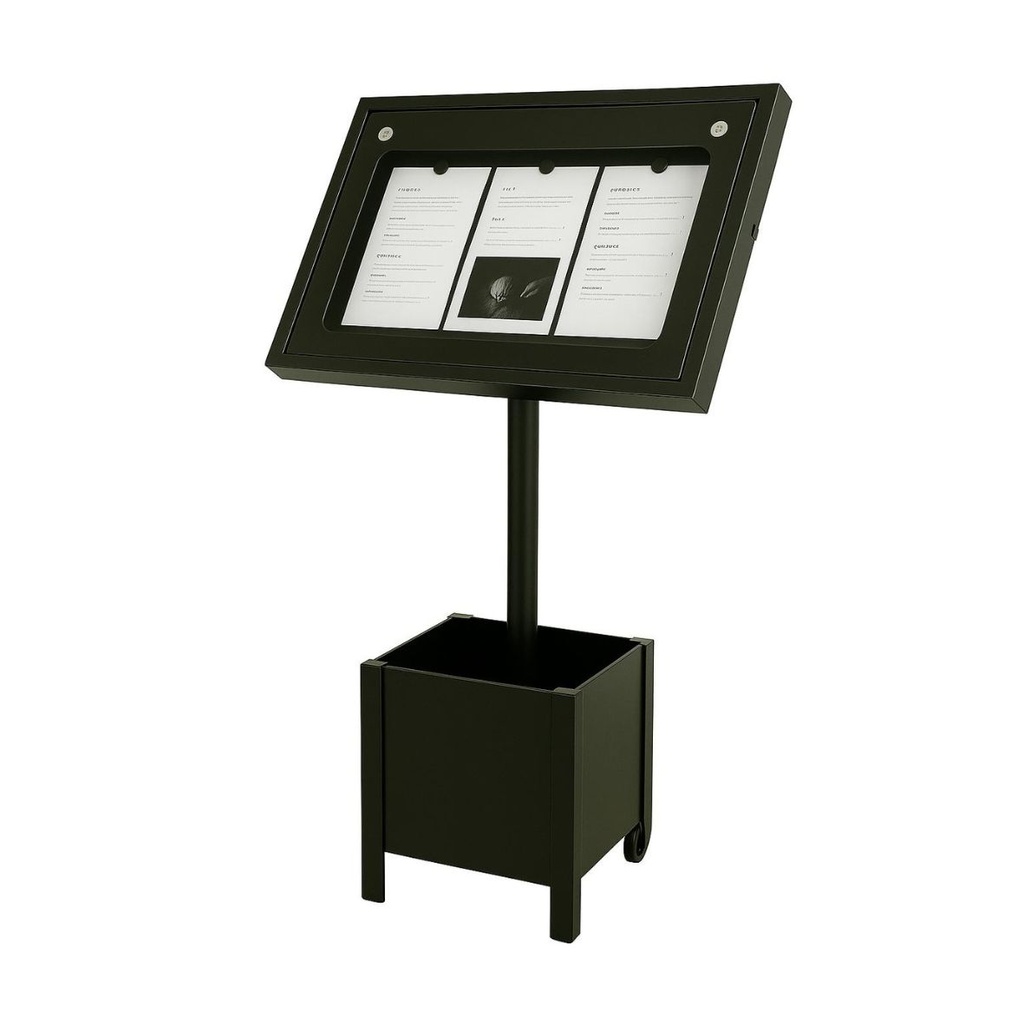 Menu Desk Stand with planter box LUBERON - 3 pages