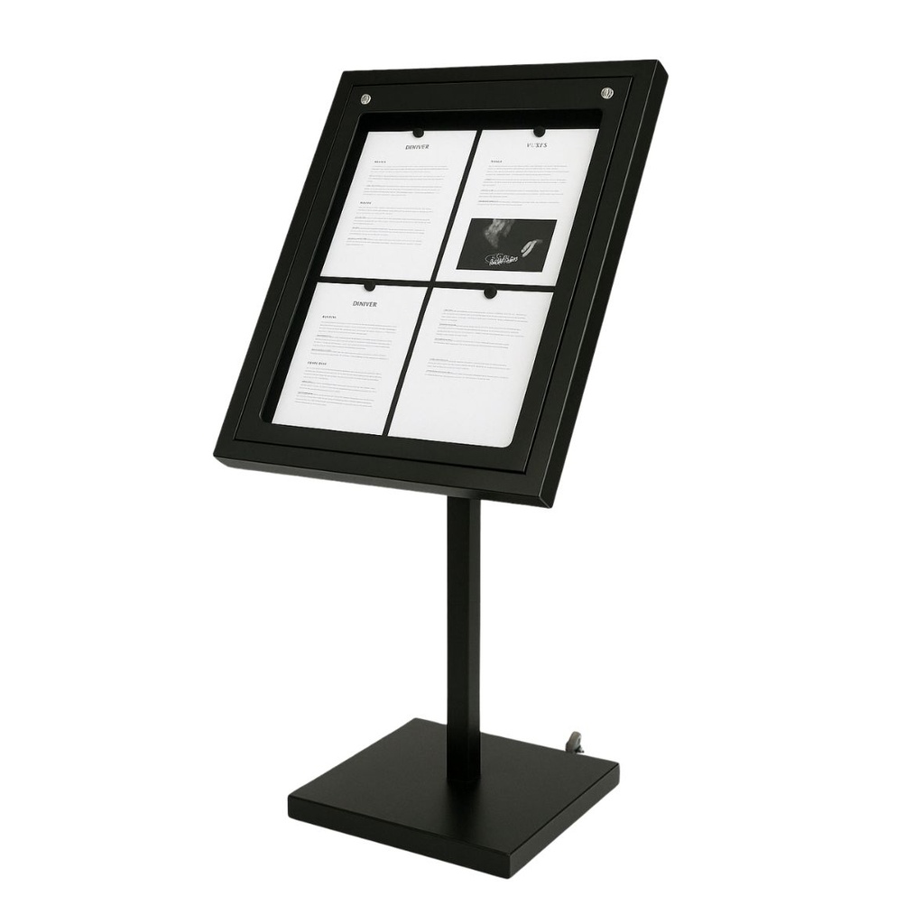 [004119] Porte-Menu LUBERON sur Pied Pupitre - 4 Pages