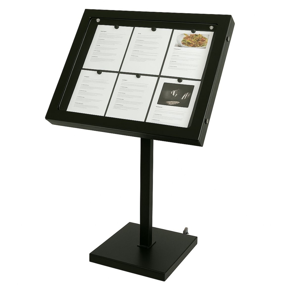 [004124] Porte-Menu LUBERON sur Pied Pupitre - 6 Pages