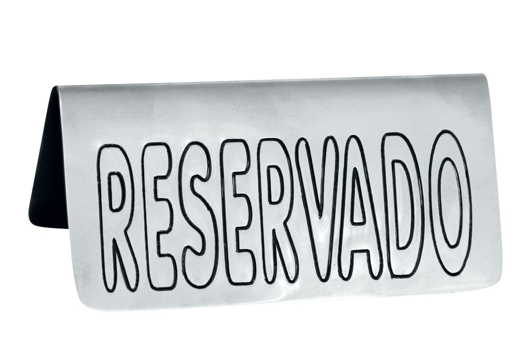 6 Chevalets de Table "RESERVADO" en Inox