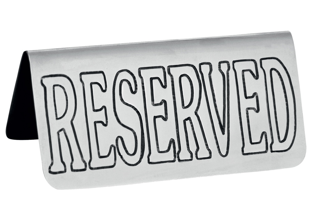 [254007] 6 Chevalets de Table "RESERVED" en Inox