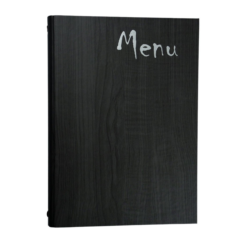 [500110] Protège-Menu WOODSTOCK A4 - Bois Noir
