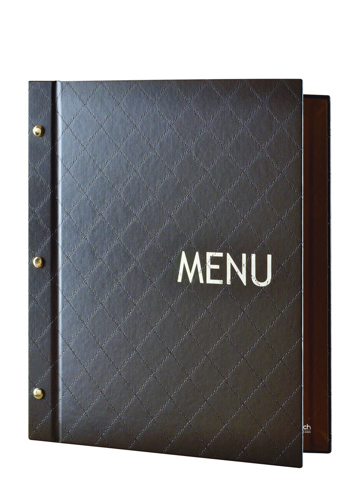 [500173] Protège-Menu MILANO A4 - Ébène