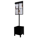 Porte-Menu CLUB Double Face sur Pied avec Jardinière - 4 Pages