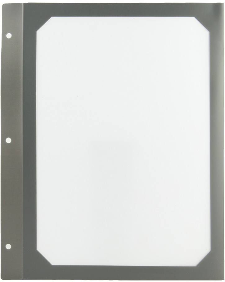 [509019] 10 Transparent polypropylene cover A4 grey for screw Menu Cover - 2 views