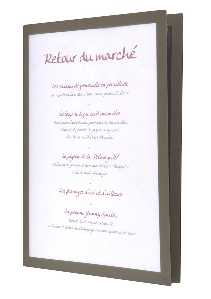 Protège-Menu VIENNA A4 4 pages - Marron