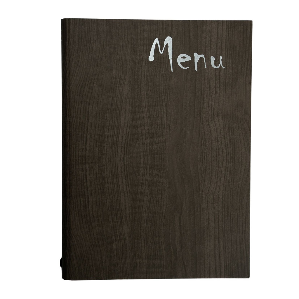 [500104] Protège-Menu WOODSTOCK A4 - Bois Brun