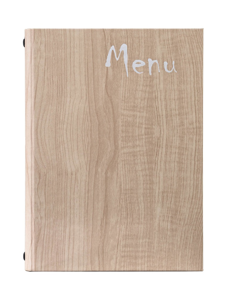 [500107] Protège-Menu WOODSTOCK A4 - Bois Beige