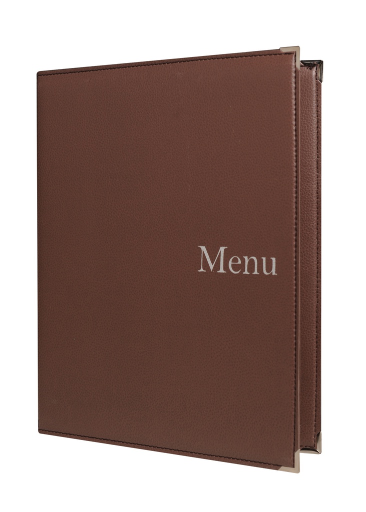 [505061] Protège-Menu SYRACUSE A4 - Marron Glacé