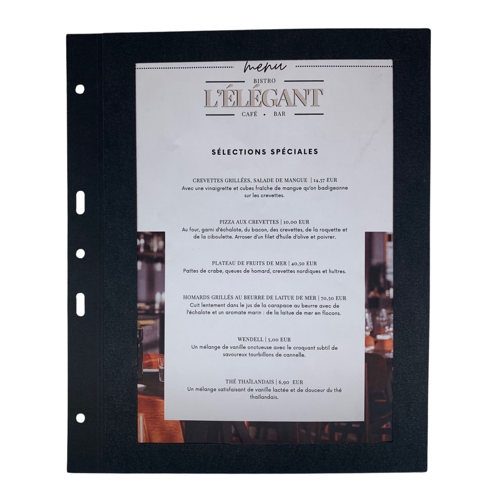 10 intercalaires A4  papier noir à cadre pour cartes à vis - 2 vues