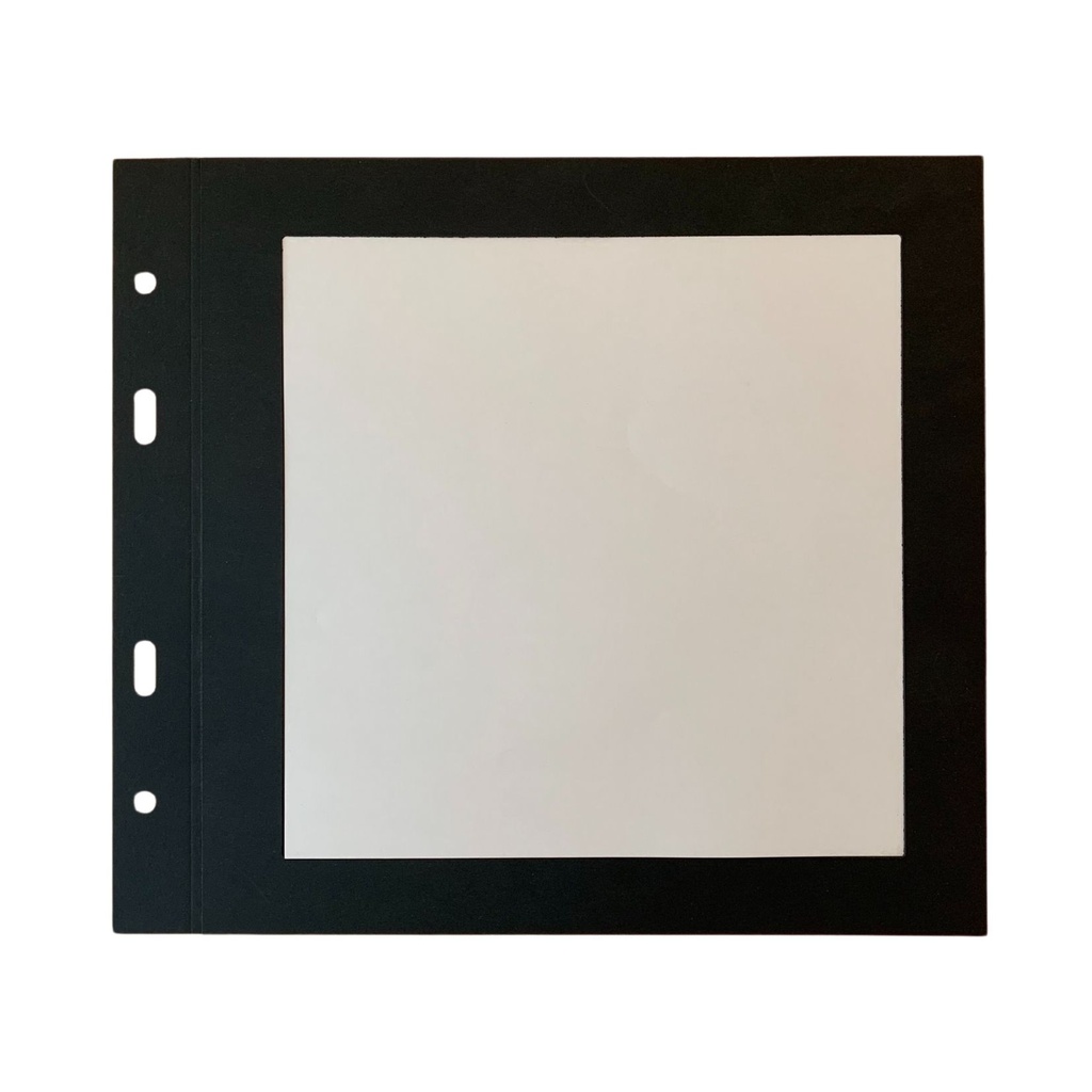 10 intercalaires 21x21 papier noir à cadre pour cartes à vis - 2 vues