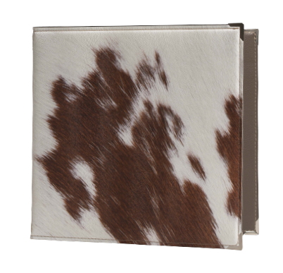 [500191] Protège-Menu BUFFALO Carré - Peau de Vache Marron et Blanc