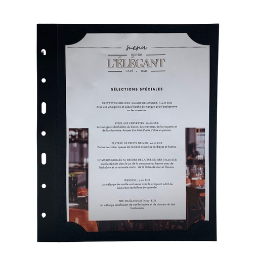 [509045] 10 Transparent Cover A4 - Black Prestige Paper