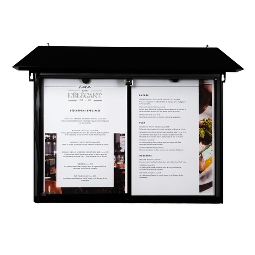 [001100] Porte-Menu NORMANDIE Mural - 2 Pages