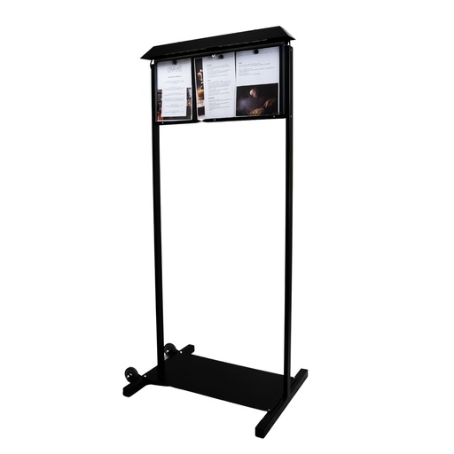 [001201] Porte-Menu NORMANDIE Double Face sur Pied - 3 Pages