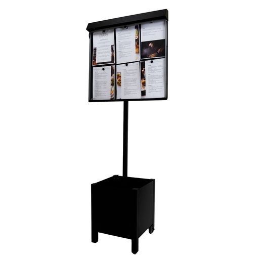 [001590] Menu Stand with planter box CLUB - 3 pages