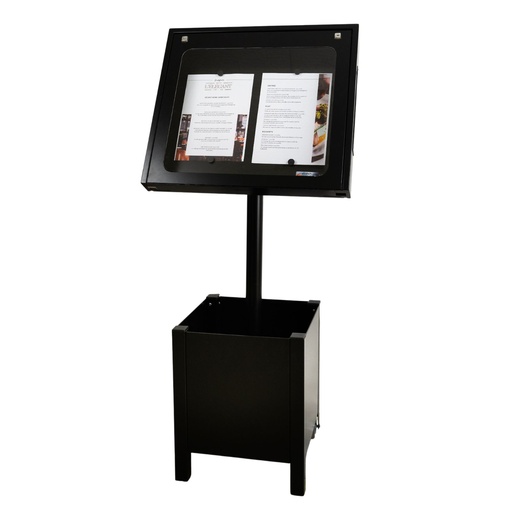 [004111] Menu Desk Stand with planter box LUBERON - 2 pages