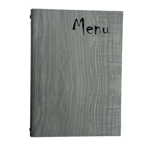 [500111] Protège-Menu WOODSTOCK A4 - Bois Gris