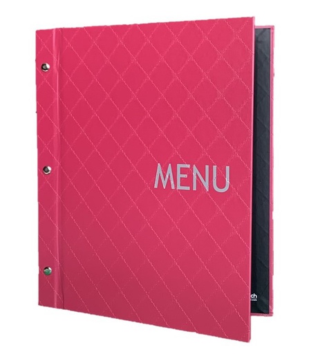 [500174] Protège-Menu MILANO A4 - Framboise