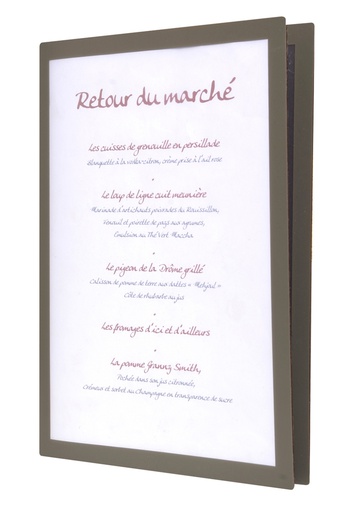 [508073] Protège-Menu VIENNA A4 4 pages - Marron