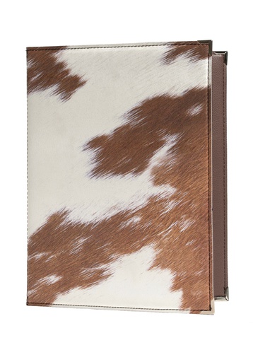 [500189] Protège-Menu BUFFALO A4 - Peau de Vache Marron et Blanc