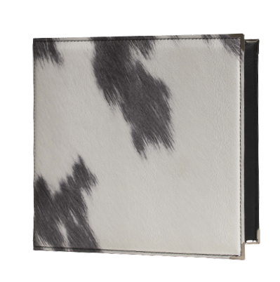 [500190] Protège-Menu BUFFALO Carré - Peau de Vache Noir et Blanc