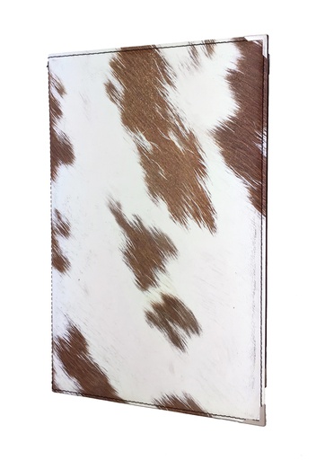 [500195] Protège-Menu BUFFALO Bar - Peau de Vache Marron et Blanc