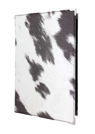 [500194] Protège-Menu BUFFALO Bar - Peau de Vache Noir et Blanc